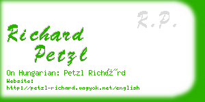 richard petzl business card